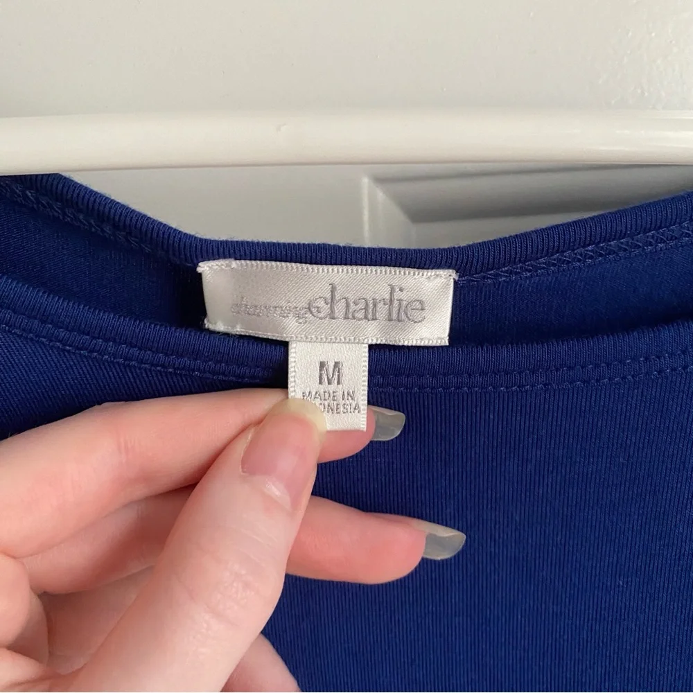 Charming Charlie Southwest Style Dark Blue Shirt M NWT - Picture 2 of 3